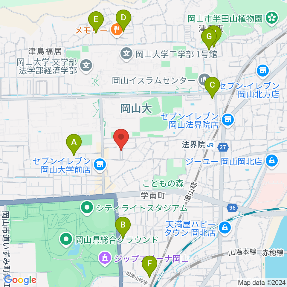 ピアノレンタルスタジオ アーデル周辺のホテル一覧地図