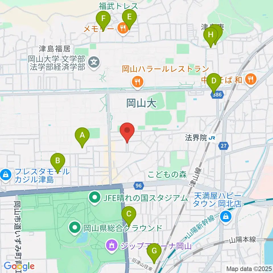 ピアノレンタルスタジオ アーデル周辺のホテル一覧地図