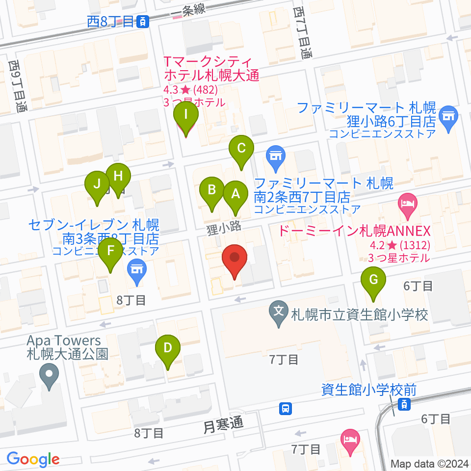 井関楽器周辺のホテル一覧地図