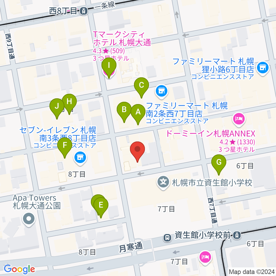 井関楽器周辺のホテル一覧地図