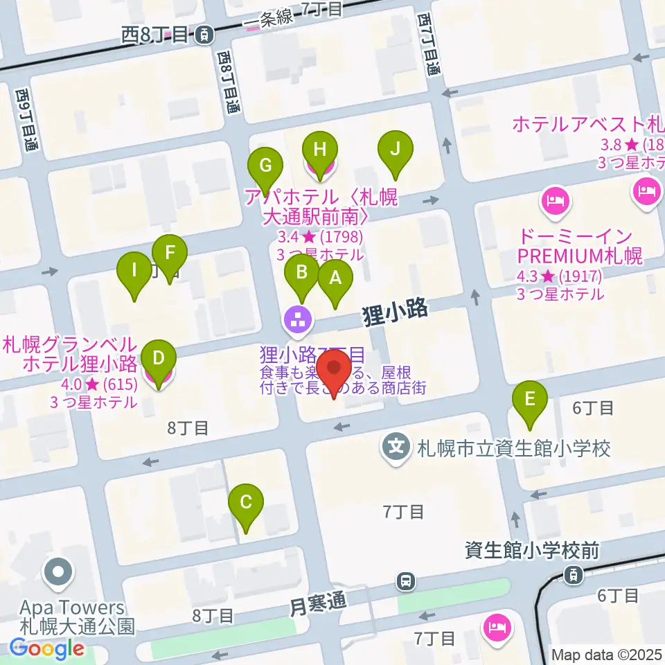 井関楽器周辺のホテル一覧地図