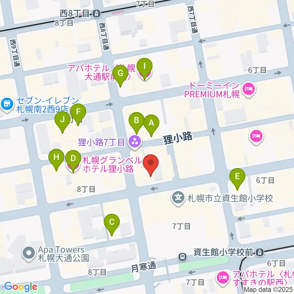 井関楽器周辺のホテル一覧地図