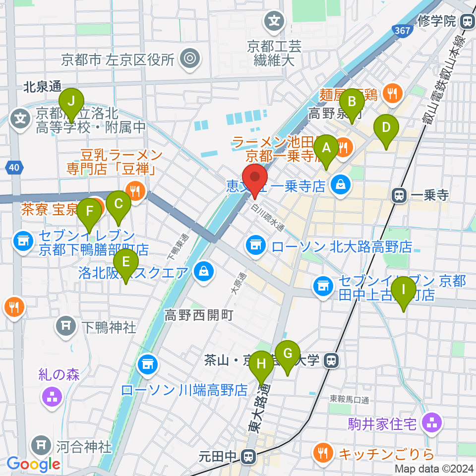 ギターランド フルアップ周辺のホテル一覧地図