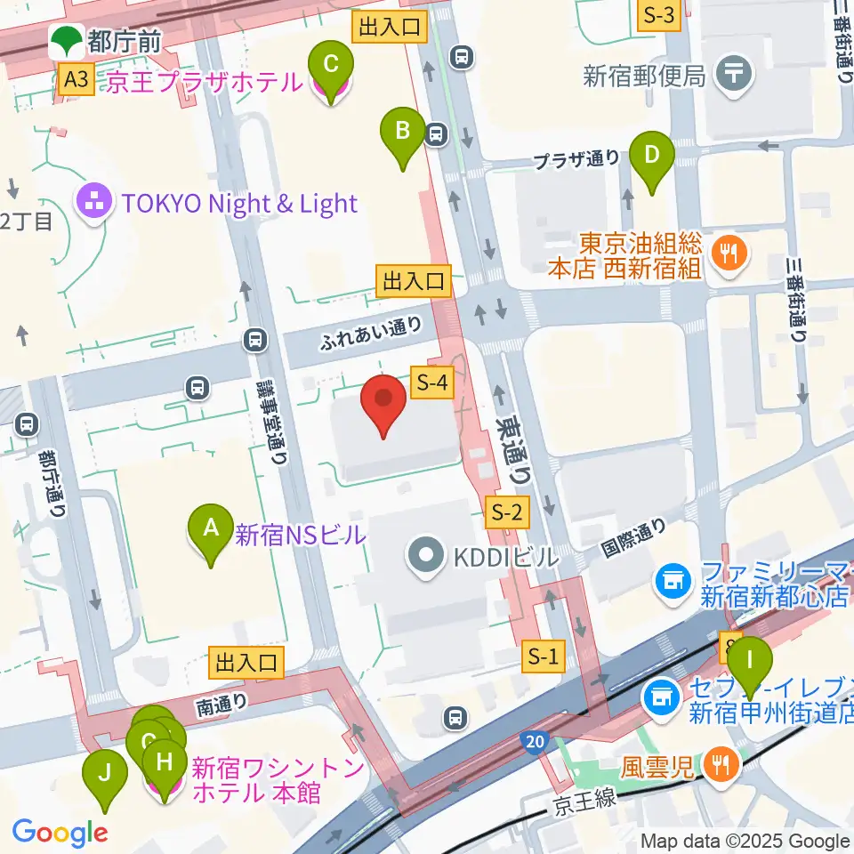宮地楽器 MUSIC JOY新宿周辺のホテル一覧地図