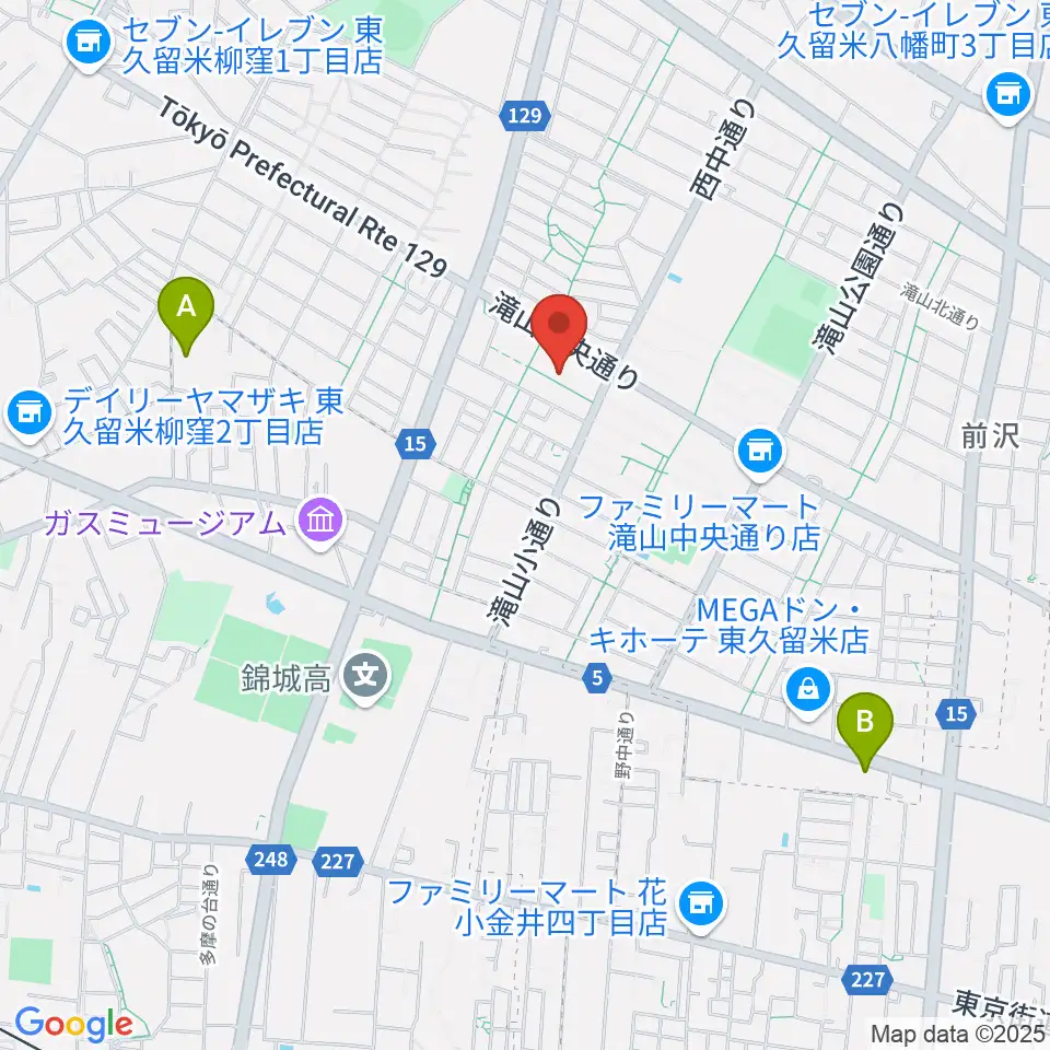 宮地楽器 滝山センター周辺のホテル一覧地図