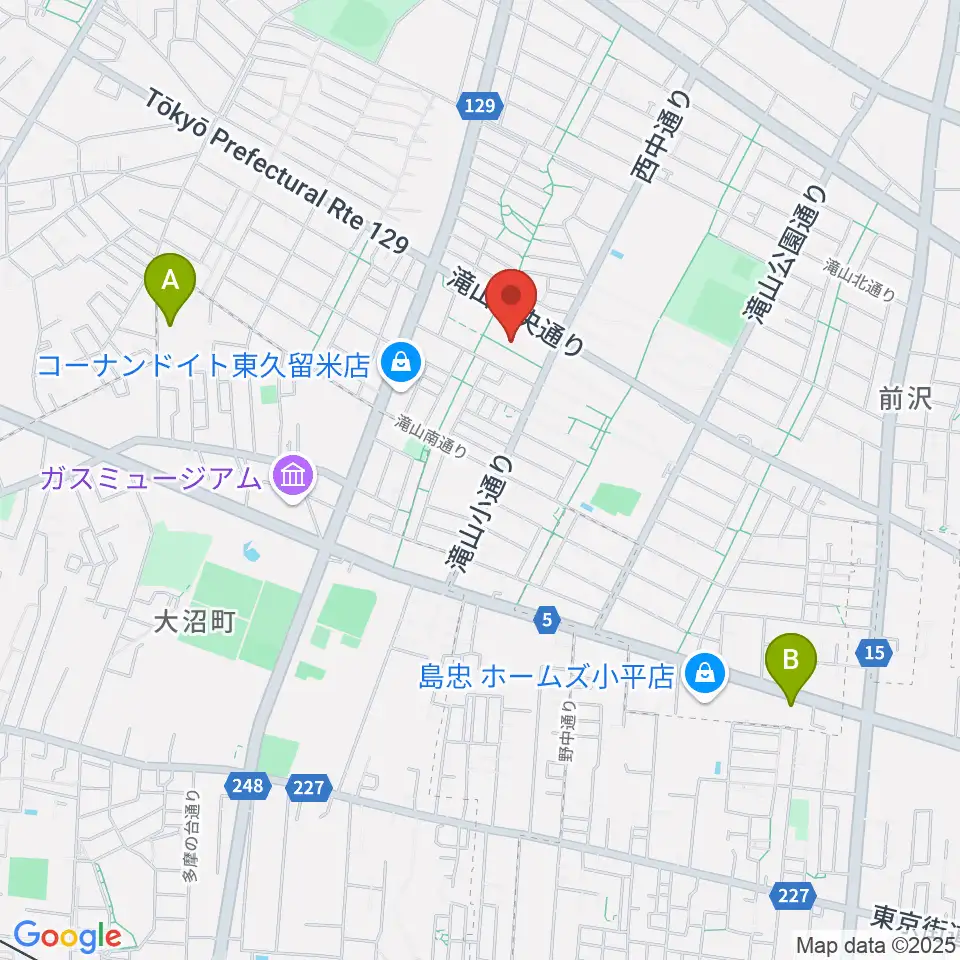 宮地楽器 滝山センター周辺のホテル一覧地図