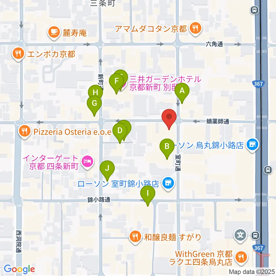 スタジオPoco四条周辺のホテル一覧地図