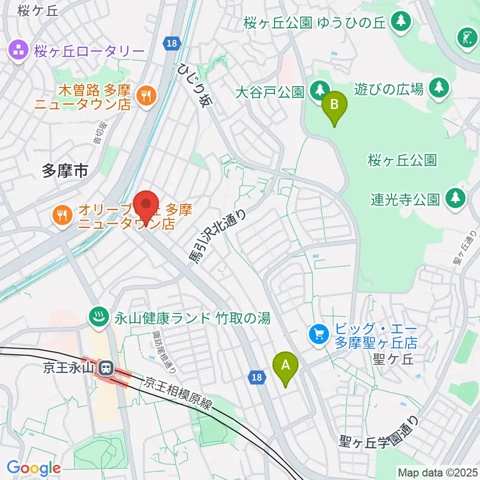 Mスタジオ永山店周辺のホテル一覧地図