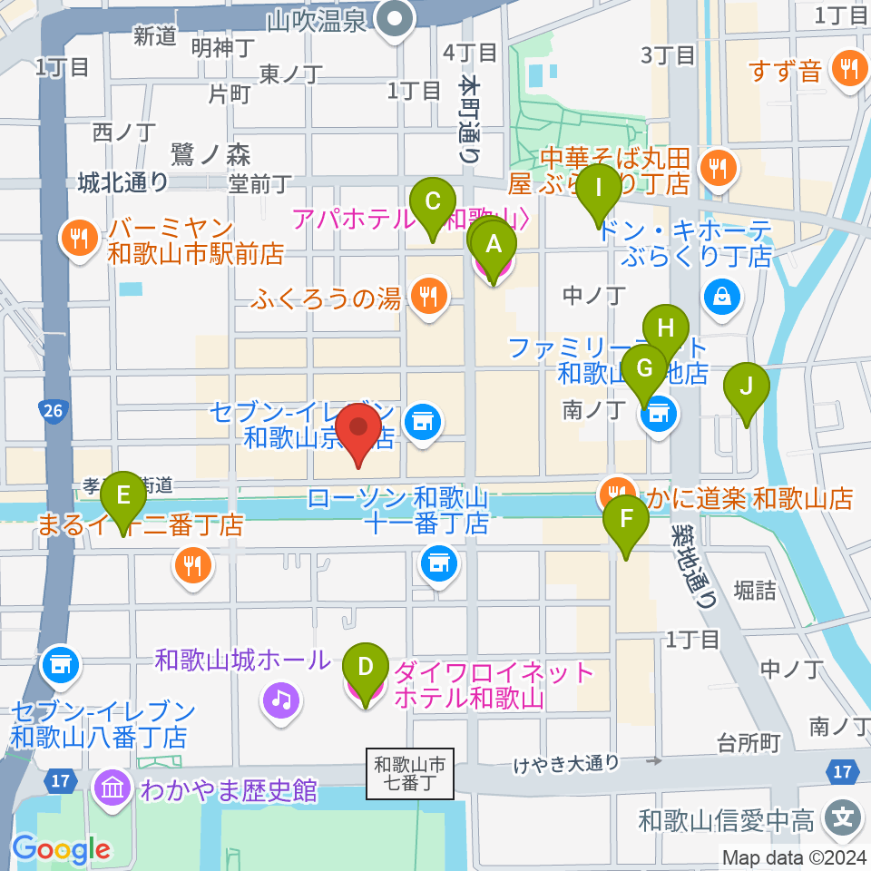 スタジオツインスターズ周辺のホテル一覧地図