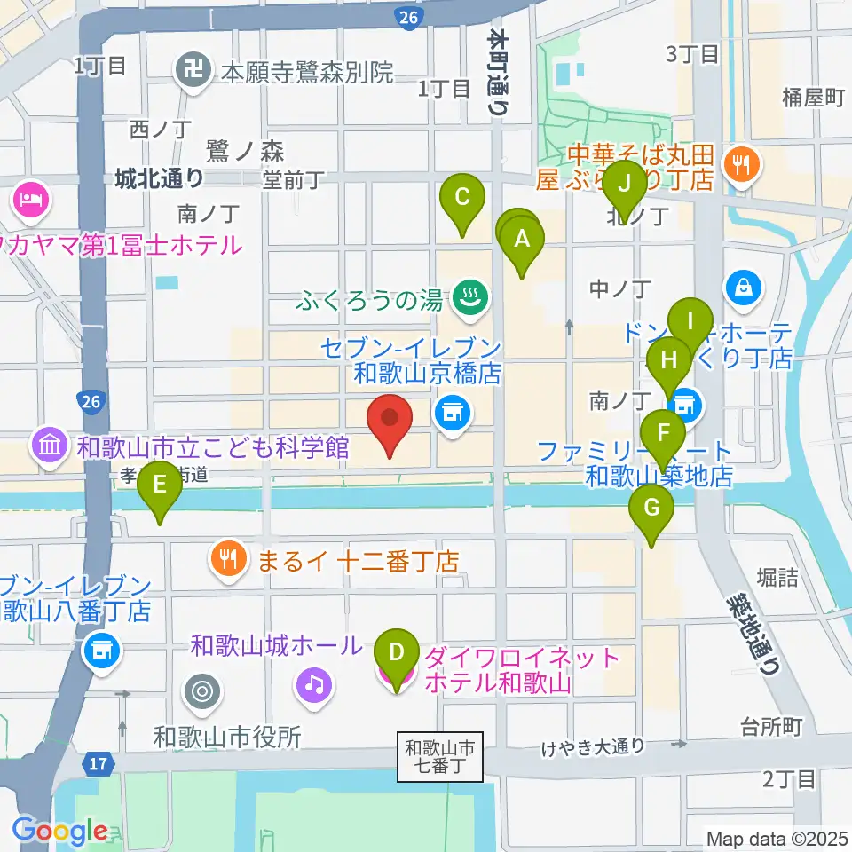 スタジオツインスターズ周辺のホテル一覧地図