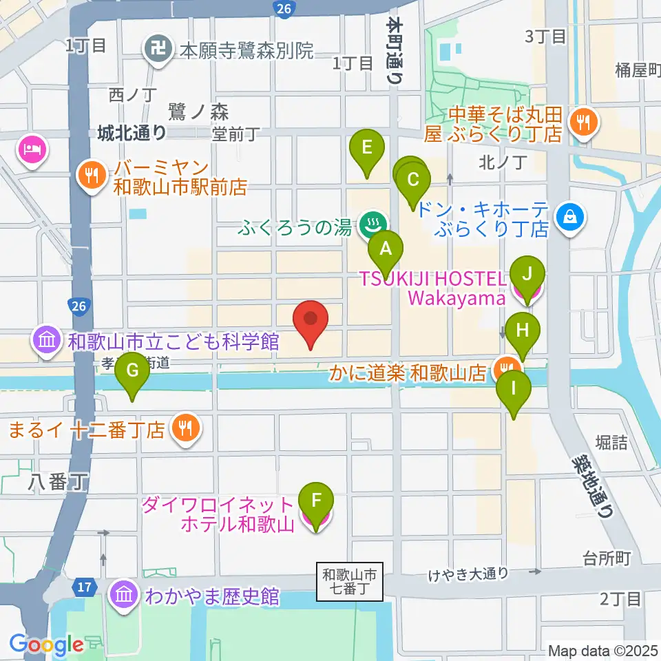 スタジオツインスターズ周辺のホテル一覧地図
