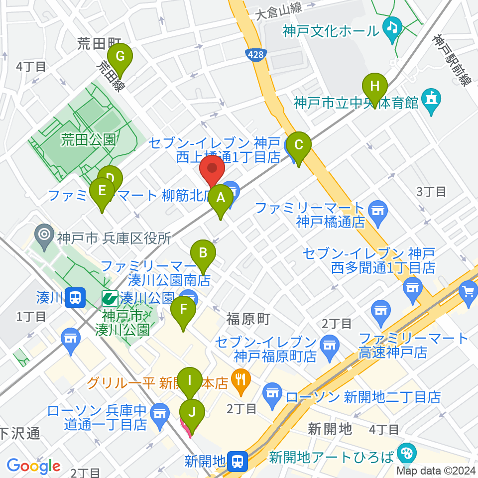 きどやバイオリン工房周辺のホテル一覧地図