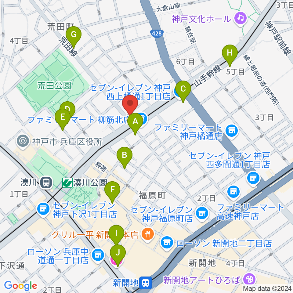 きどやバイオリン工房周辺のホテル一覧地図