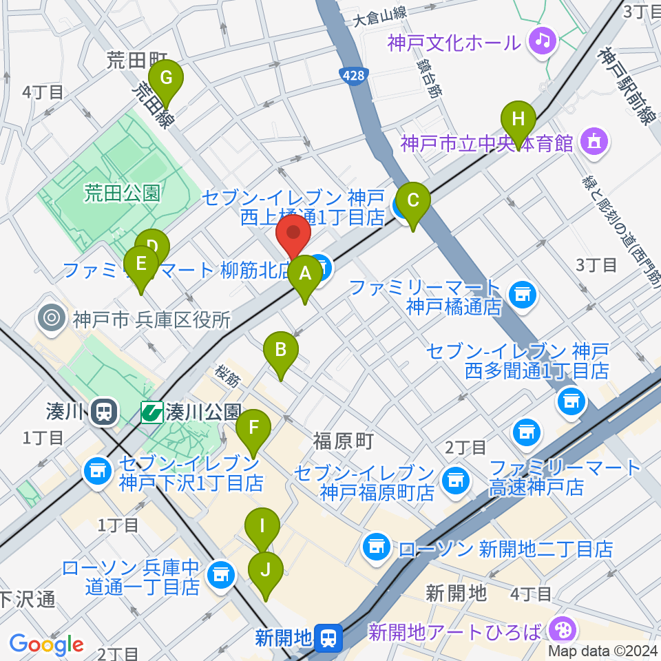 きどやバイオリン工房周辺のホテル一覧地図