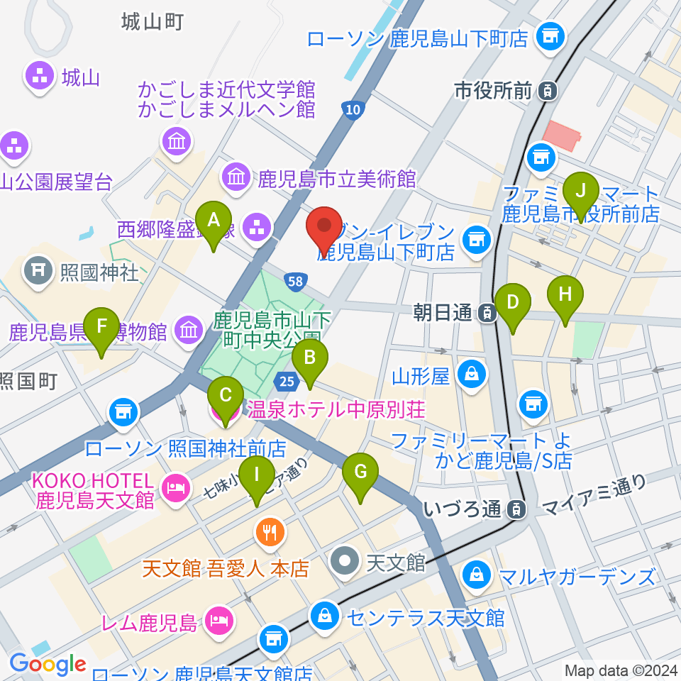 宝山ホール周辺のホテル一覧地図