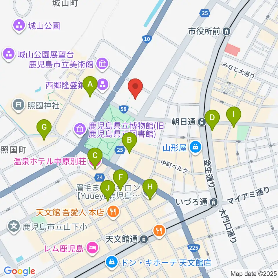 宝山ホール周辺のホテル一覧地図