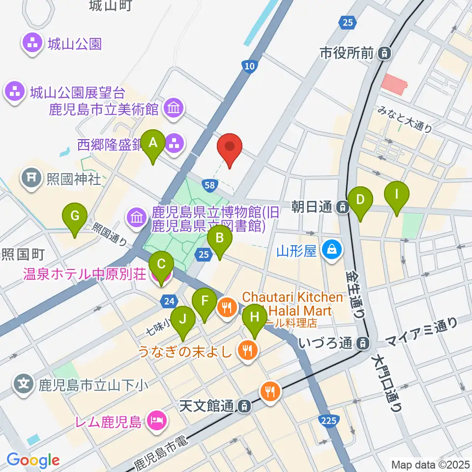 宝山ホール周辺のホテル一覧地図