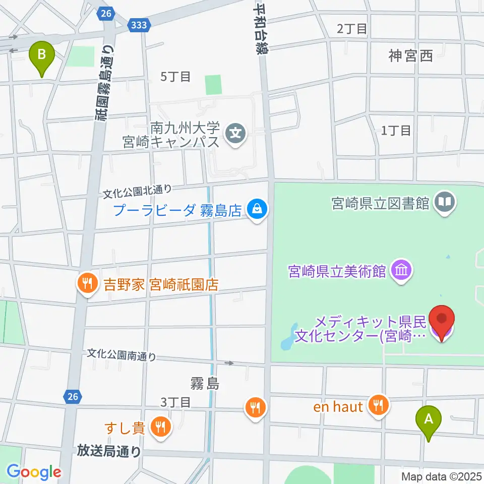 メディキット県民文化センター周辺のホテル一覧地図