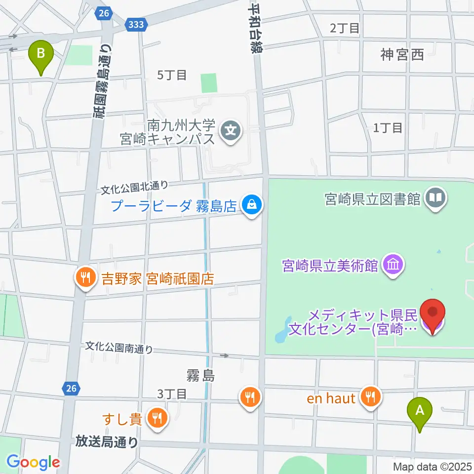メディキット県民文化センター周辺のホテル一覧地図