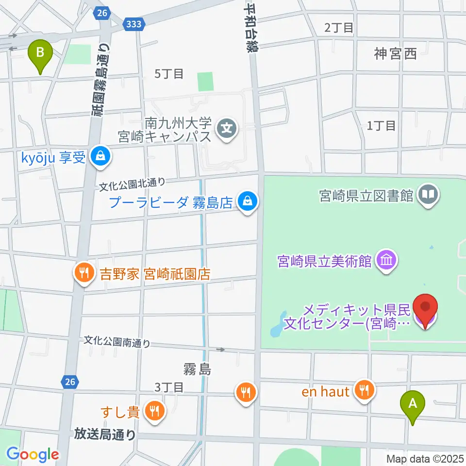 メディキット県民文化センター周辺のホテル一覧地図