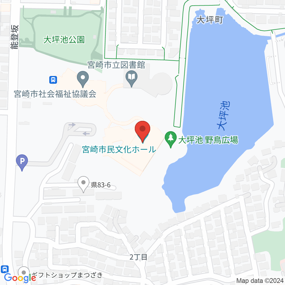 宮崎市民文化ホール周辺のホテル一覧地図