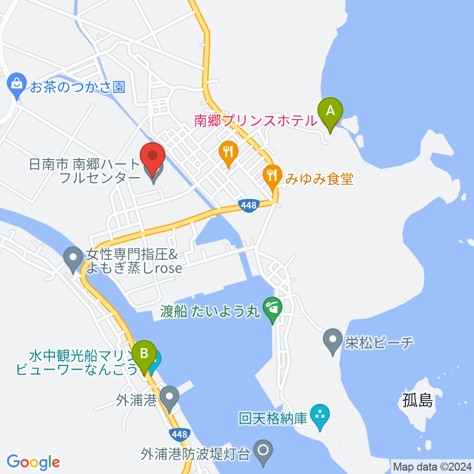 日南市南郷ハートフルセンター周辺のホテル一覧地図