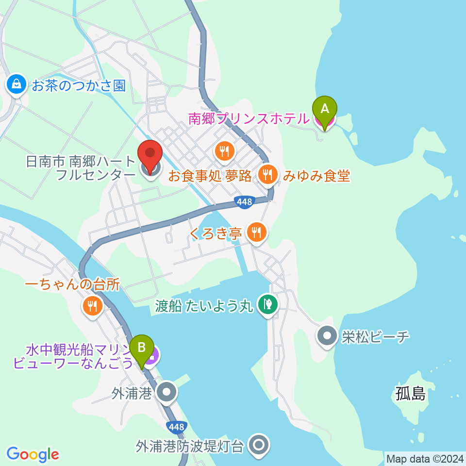 日南市南郷ハートフルセンター周辺のホテル一覧地図