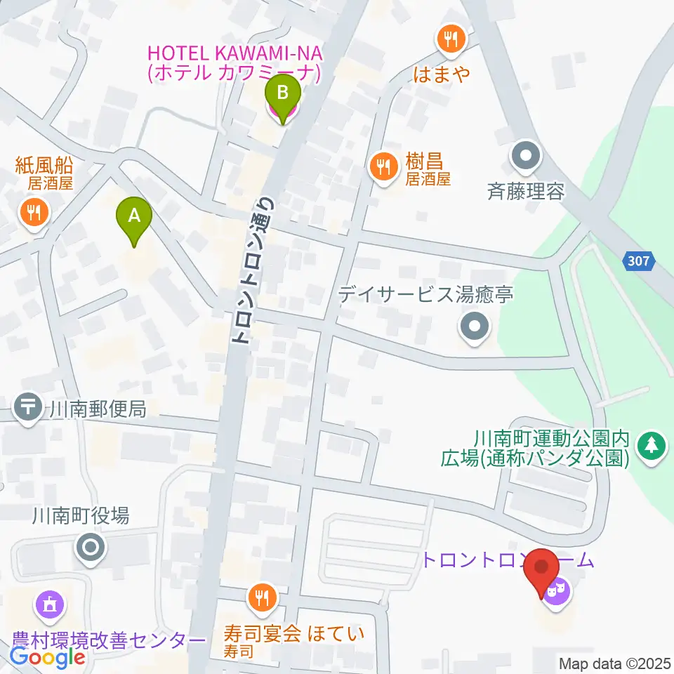 サンＡ川南文化ホール周辺のホテル一覧地図