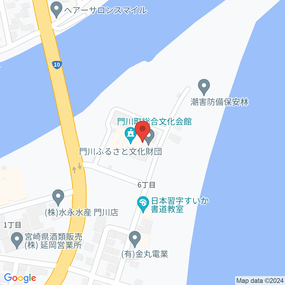門川町総合文化会館周辺のホテル一覧地図