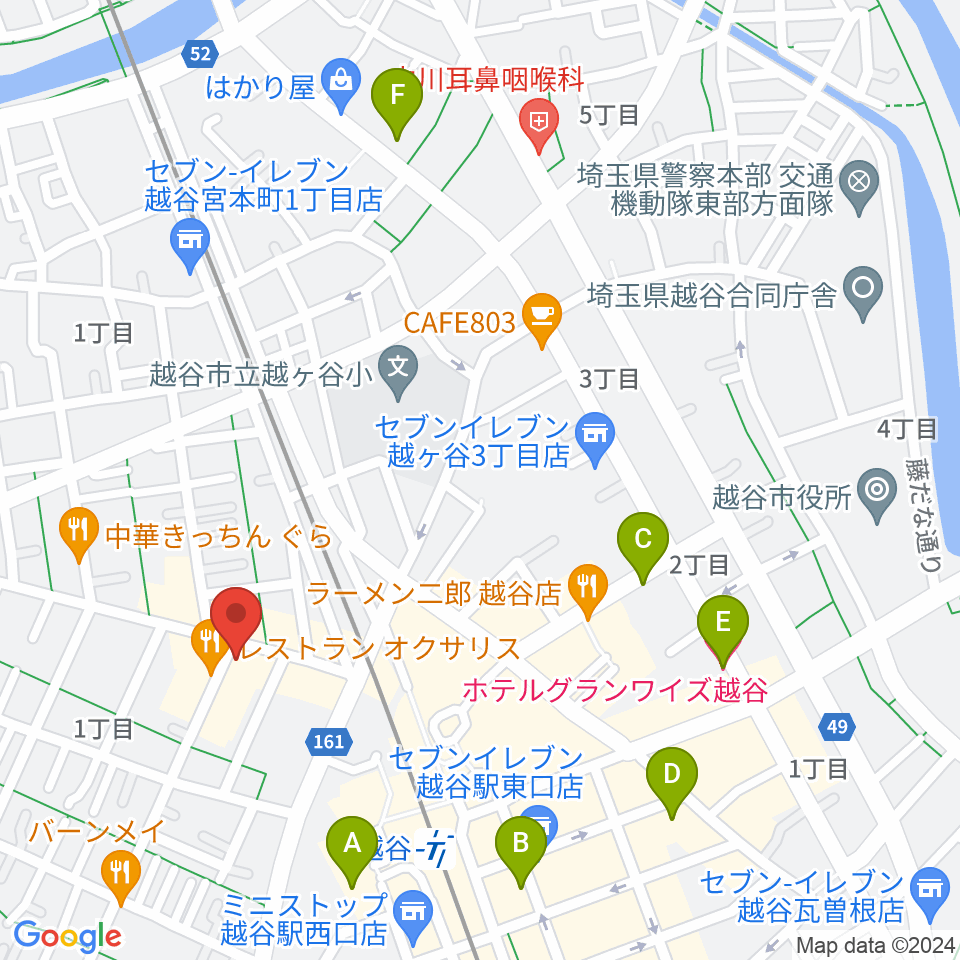 越谷Memphis周辺のホテル一覧地図