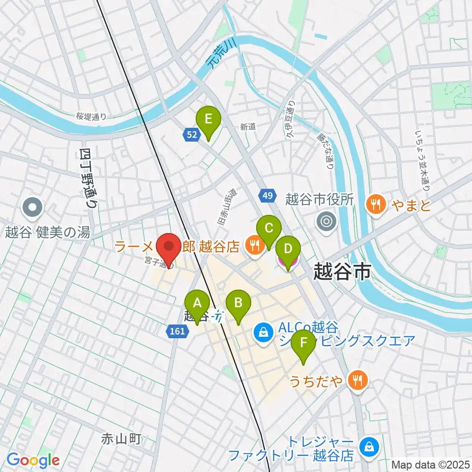 越谷Memphis周辺のホテル一覧地図