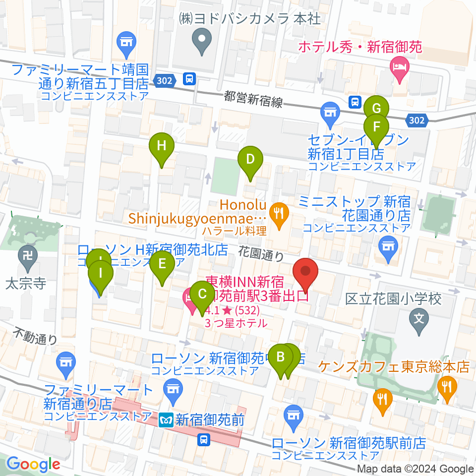 新宿リトルモンスター周辺のホテル一覧地図