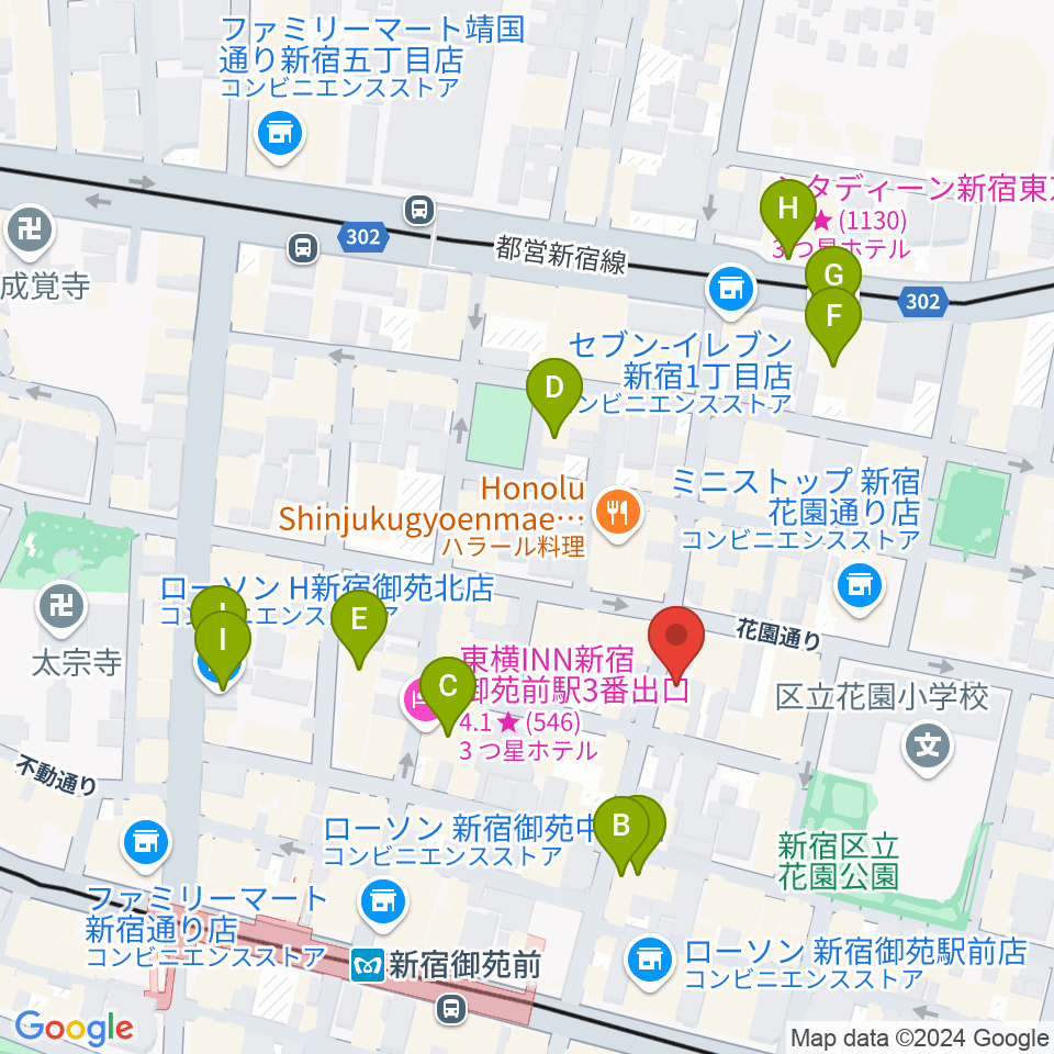 新宿リトルモンスター周辺のホテル一覧地図