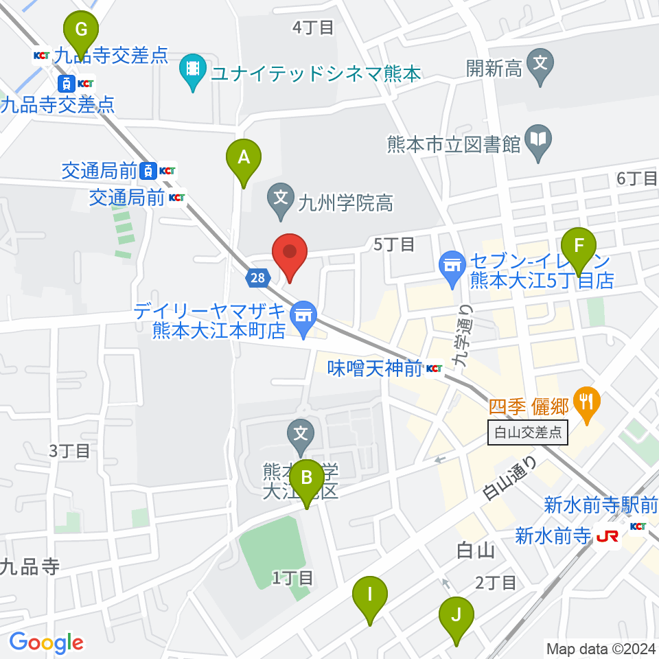 セブンカラーズアーティスト熊本校周辺のホテル一覧地図