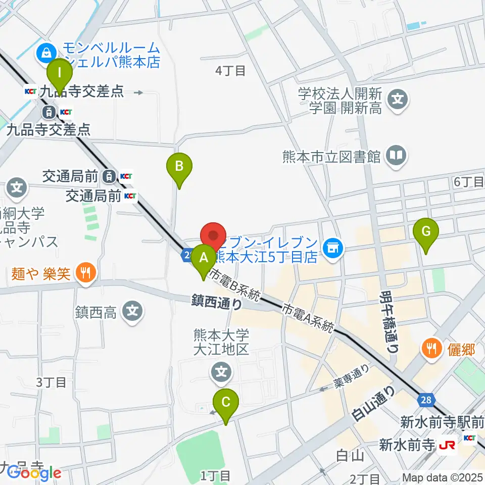 セブンカラーズアーティスト熊本校周辺のホテル一覧地図