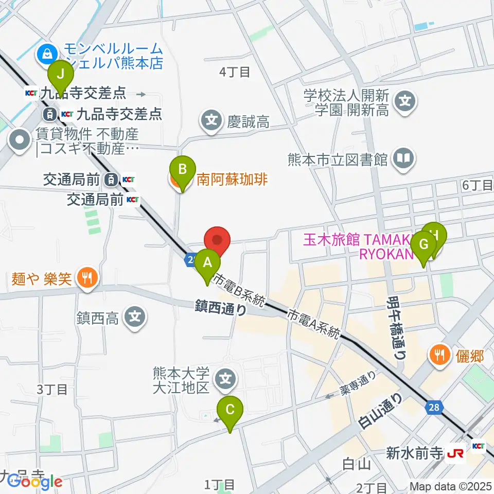 セブンカラーズアーティスト熊本校周辺のホテル一覧地図