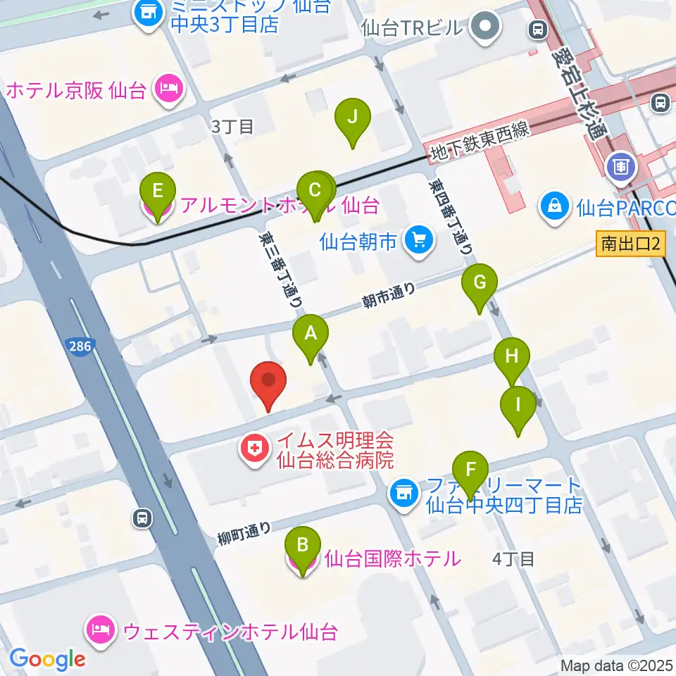 桐朋学園 子供のための音楽教室 仙台教室周辺のホテル一覧地図