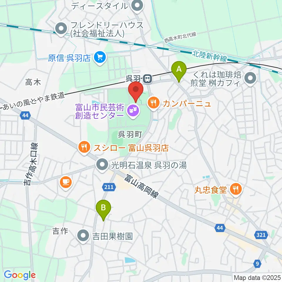 桐朋 子供のための音楽教室 富山教室周辺のホテル一覧地図