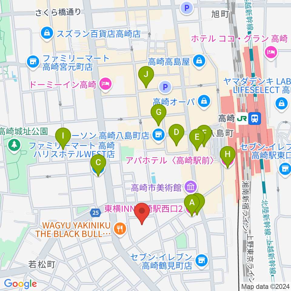 桐朋 子供のための音楽教室 高崎教室周辺のホテル一覧地図