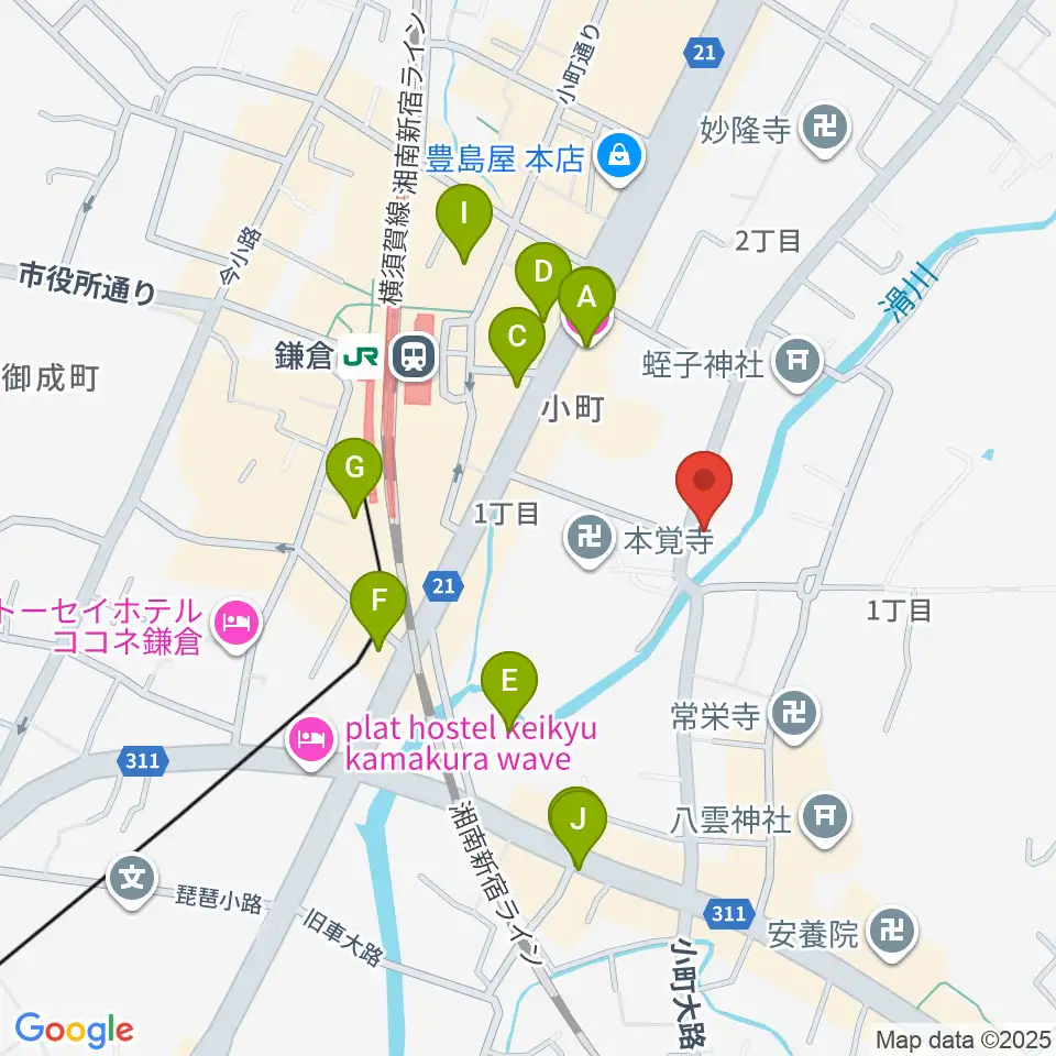 桐朋 子供のための音楽教室 鎌倉・横浜教室周辺のホテル一覧地図