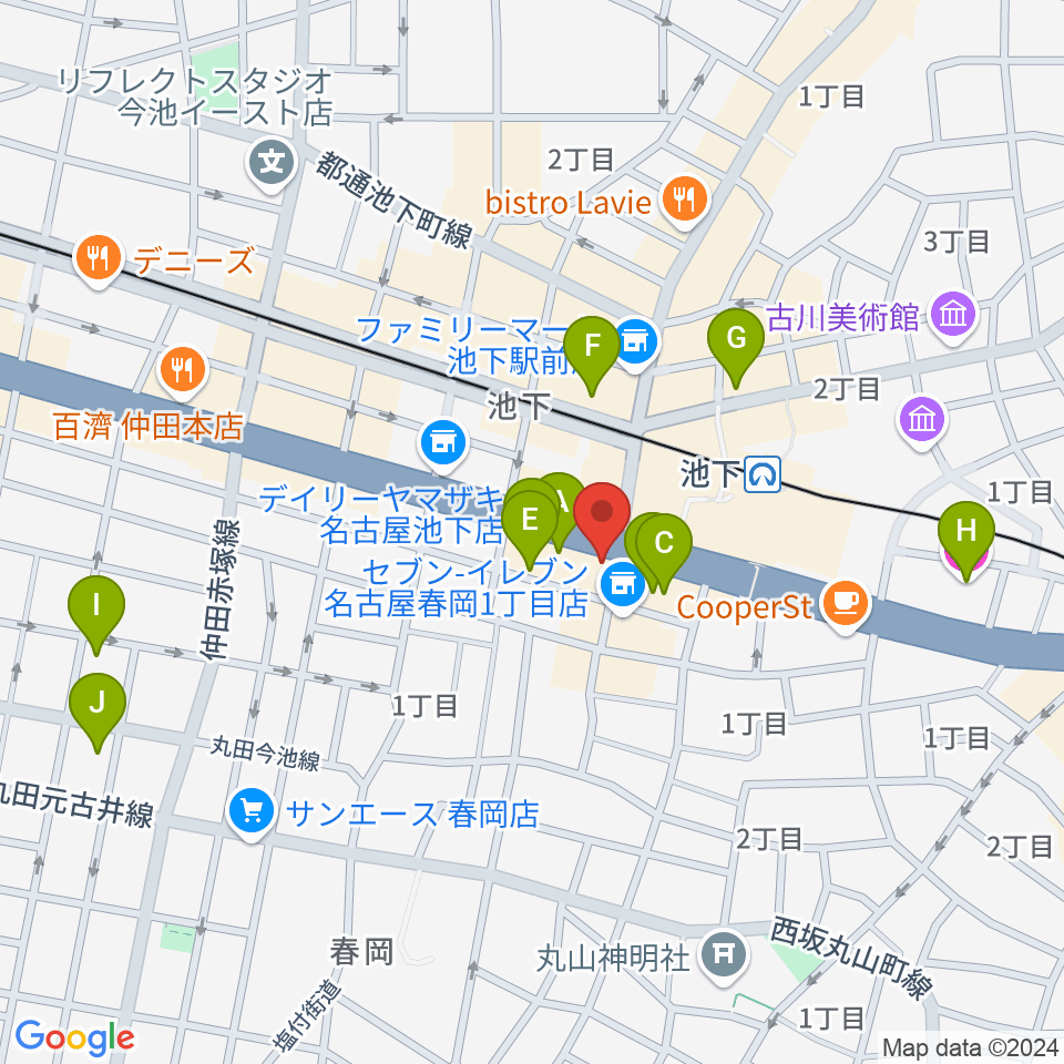 日響楽器 池下店周辺のホテル一覧地図