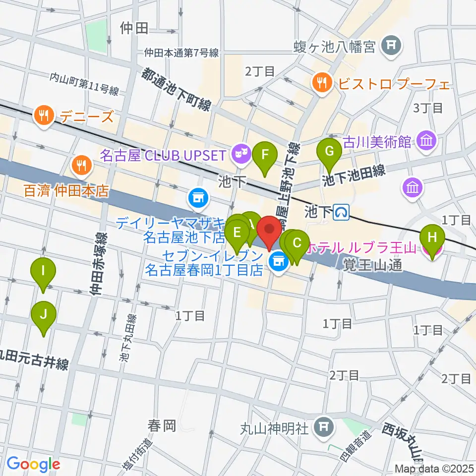 日響楽器 池下店周辺のホテル一覧地図