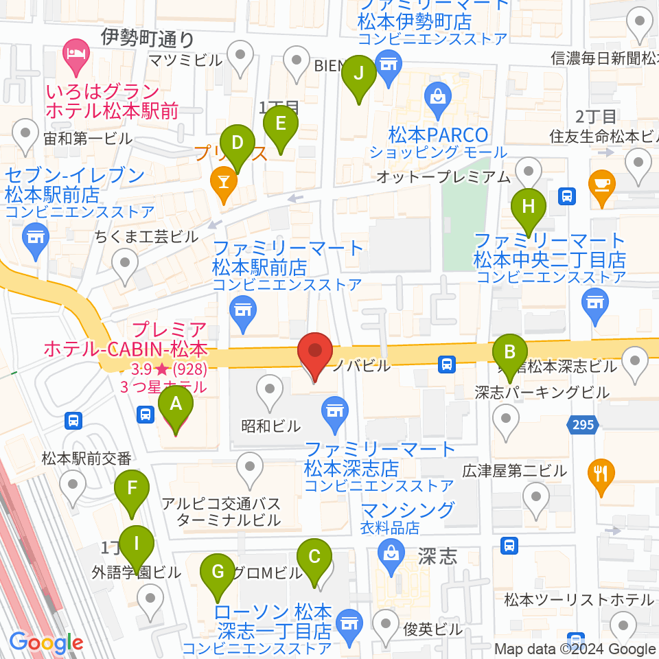 桐朋 子供のための音楽教室 松本教室周辺のホテル一覧地図