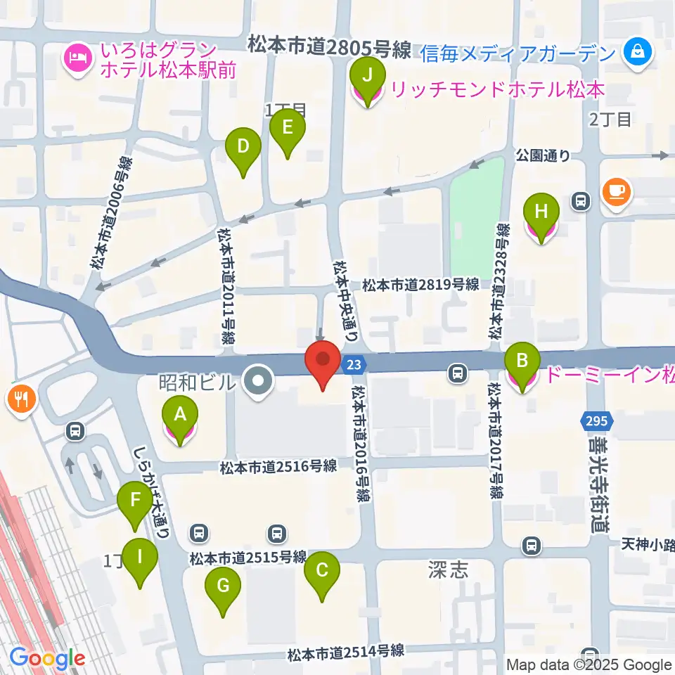 桐朋 子供のための音楽教室 松本教室周辺のホテル一覧地図