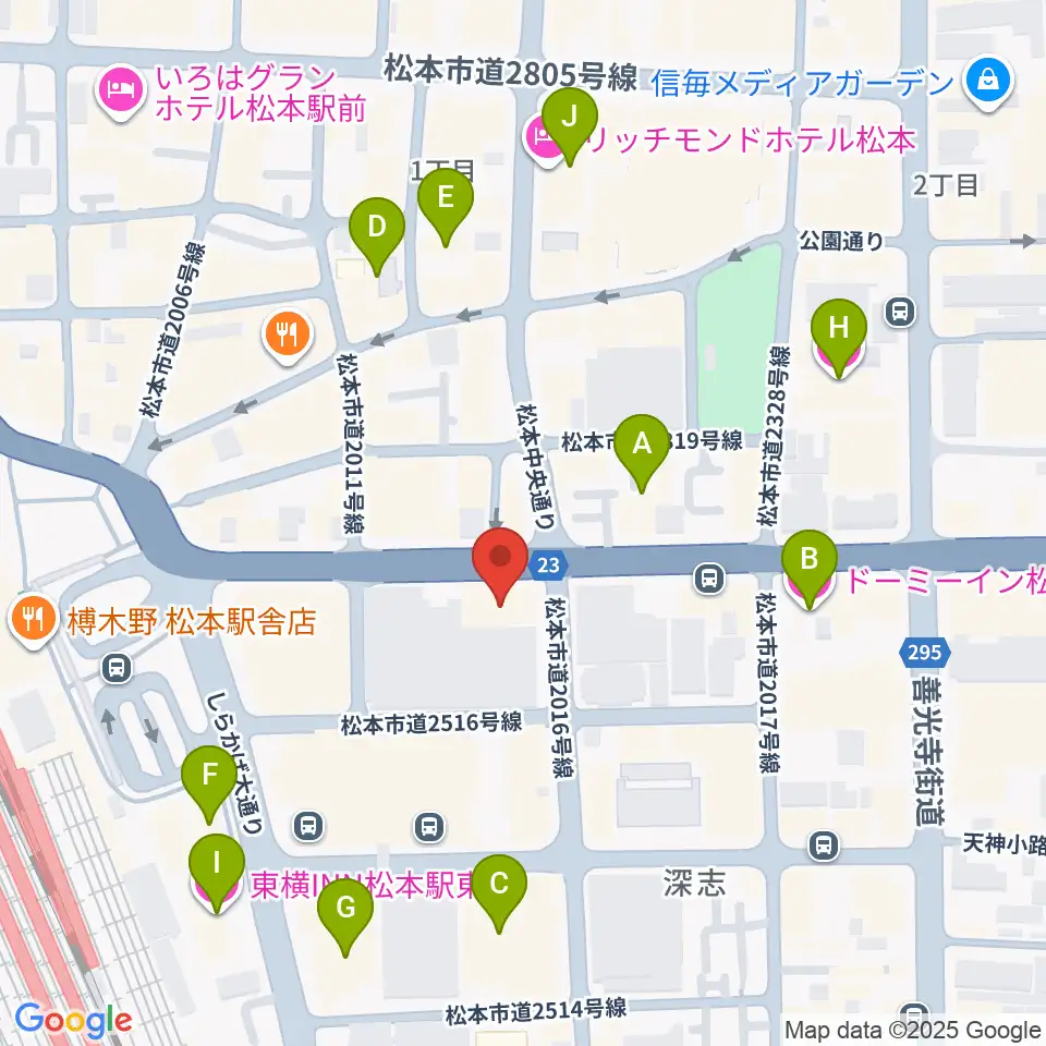 桐朋 子供のための音楽教室 松本教室周辺のホテル一覧地図