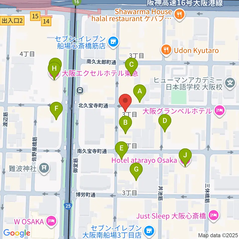 桐朋 子供のための音楽教室 大阪教室周辺のホテル一覧地図
