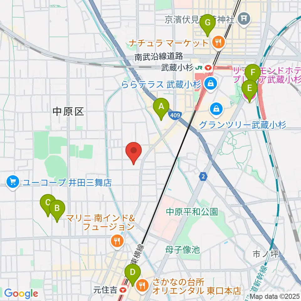 シャコンヌ音楽教室周辺のホテル一覧地図