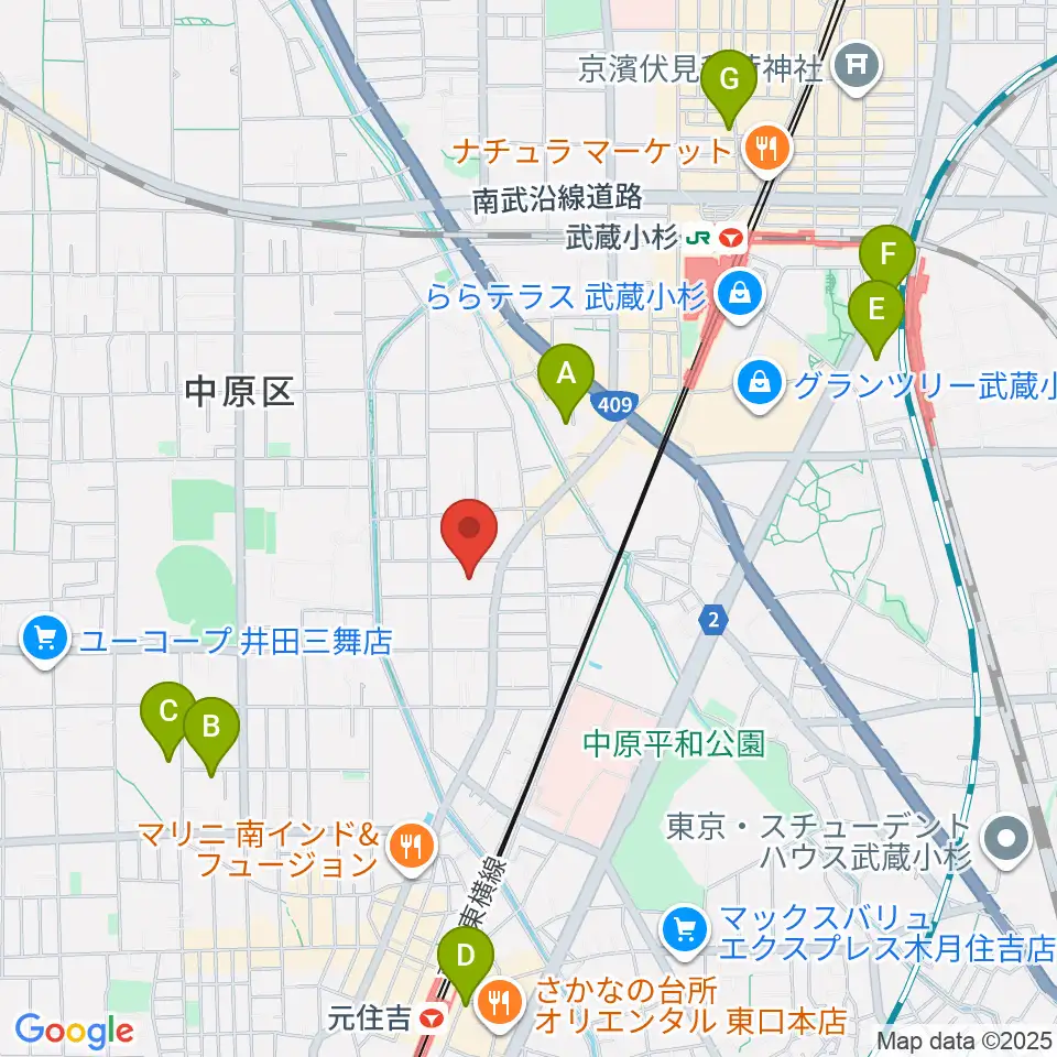 シャコンヌ音楽教室周辺のホテル一覧地図