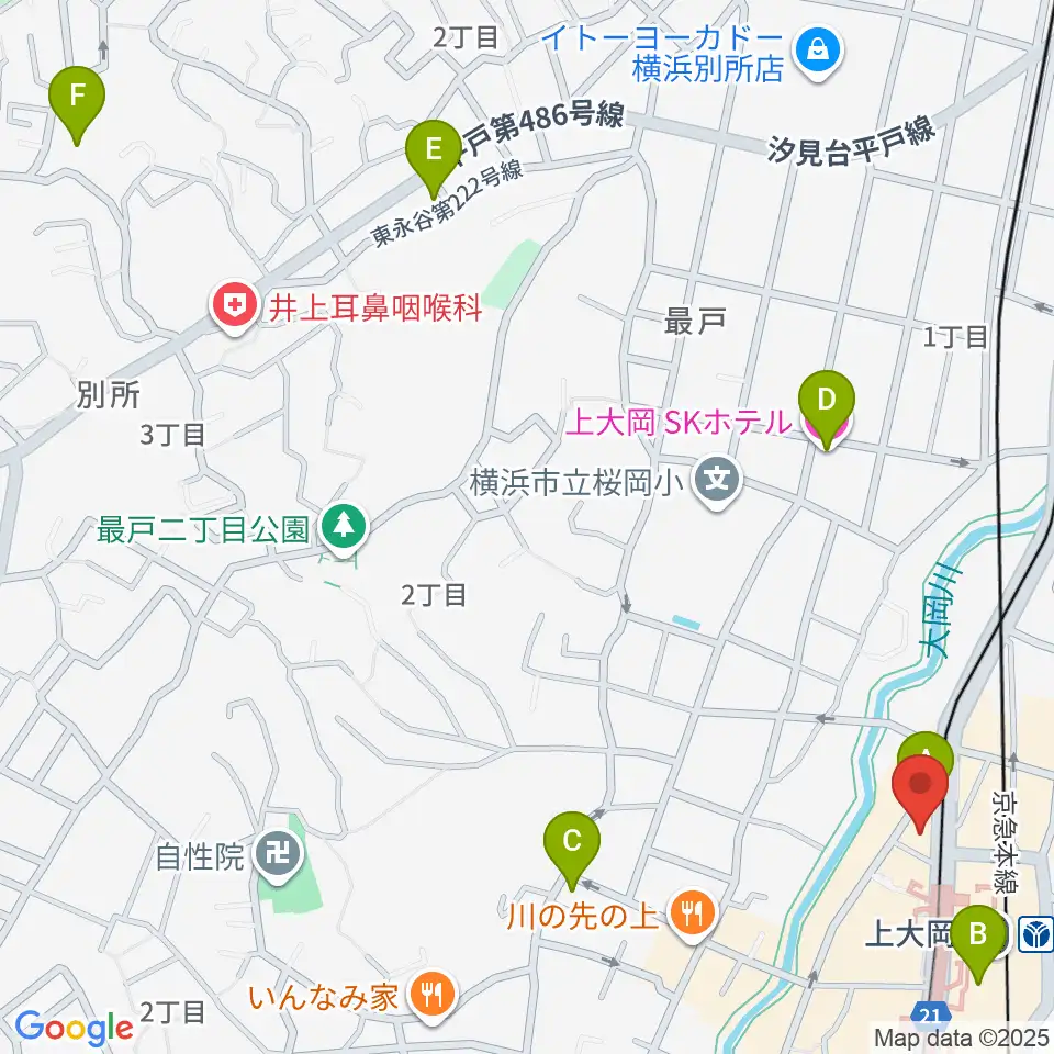 フレンド楽器 ソナーレ上大岡周辺のホテル一覧地図