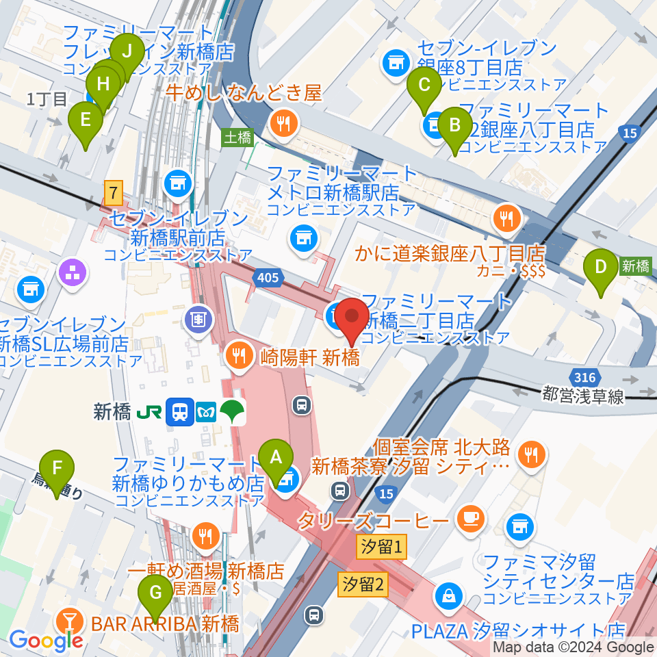 ミュージックアベニュー銀座アネックス周辺のホテル一覧地図